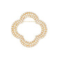 Brooch Gold Rhinestone Quatrefoil Clover Pin