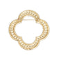 Brooch Gold Rhinestone Quatrefoil Clover Pin