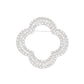 Brooch Silver Rhinestone Quatrefoil Clover Pin