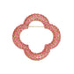Brooch Pink Rhinestone Quatrefoil Clover Pin