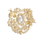 Brooch Gold Clear Glass Crystal Bee Flower Pin