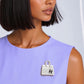 Brooch Silver Mini Iconic Handbag Parisian Pin