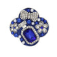 Brooch Couture Clover Blue Glass Perfume Pin