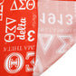DST Sorority Red and White Silky Square Scarf 70 cm