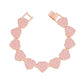 Chain Bracelet Rose Gold Pave Heart Link for Women