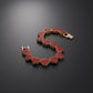 Chain Red Pave Heart Link Bracelet for Women