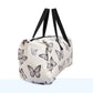 Travel Bag Cream Quilted Black Butterfly Duffel