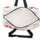 Travel Bag Cream Quilted Red Cherry Duffel