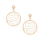 Drop Round Gold Metal Stacked Ribbon Earrings