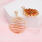 Drop Round Gold Metal Stacked Ribbon Earrings