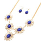 Royal Blue Rhinestone Necklace Set