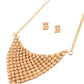 Cream Bead Scarf Necklace Set