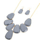 Gray Beads Statement Necklace Set