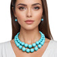 Beaded Turquoise Faceted Global Inspo Necklace