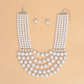 Pearl Bib Layered White Delicately Draped Necklace