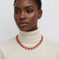 Chain Red Pave Heart Link Necklace Set for Women
