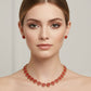 Chain Red Pave Heart Link Necklace Set for Women