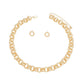 Chain Chunky Gold Triple Ring Necklace for Women