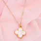 Pendant Vintage Cream Quatrefoil Gold Necklace Set
