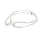 Choker Rigid Looped Silver Metal Hinge Collar