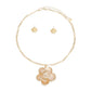 Pendant Cream 3D Rose Gold Chain Set for Women