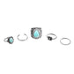 Silver Boho MIdi Ring Set