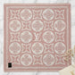 Faux Cashmere Pink Beige Motif Shawl Square Scarf
