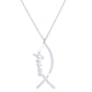 Necklace Jesus Fish Pendant Silver Chain for Women
