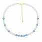 Necklace Cream Pearl Blue Hand Painted Bead Women