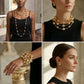 Convertible Stretch Gold Bead 60 inch Necklace