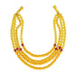 Glass Bead Yellow 4 Strand Tribal Layered Necklace
