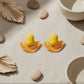Stud Yellow Funky Retro Throwback Style Earrings