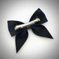 ZPB or SGRHO Blue Rhinestone Point Bow Hair Clip