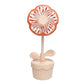 Portable Desk Fan Pink Flower Pot Little Honey