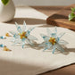 Stud Aqua Tropical Flower Oversized Petal Earrings