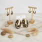 Stud Oval Leopard Gold Metal Tribal Earrings