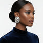 Stud Silver Organic Oval Domed Metal Earrings