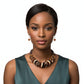 Collar Earthy Artisan Leather Wood Disc Necklace