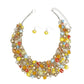 Bib Yellow Multi Artistic Glass Copper Choker Set