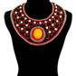 Multi Color Embroidered Bib Necklace Set