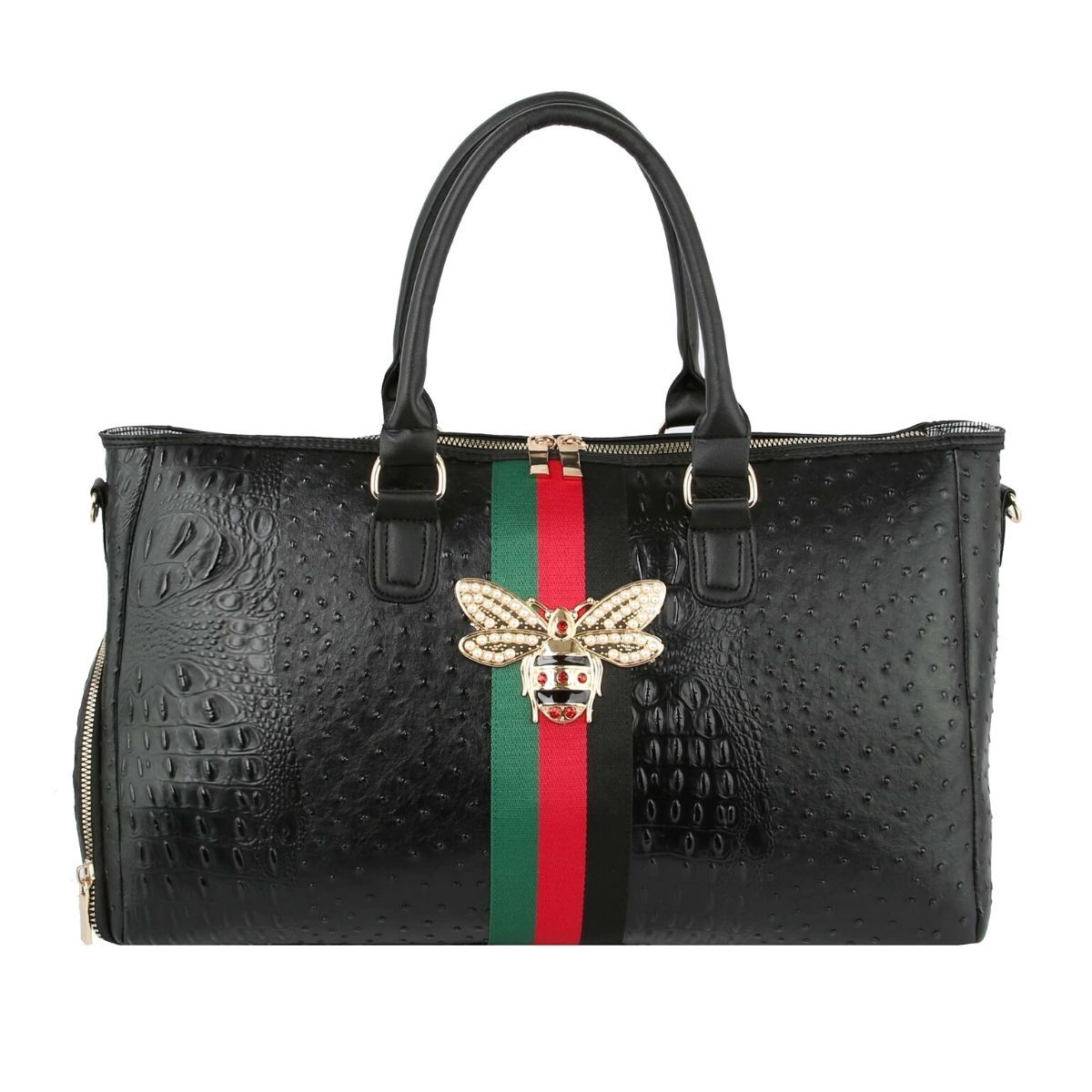 Designer Stripe Black Weekender