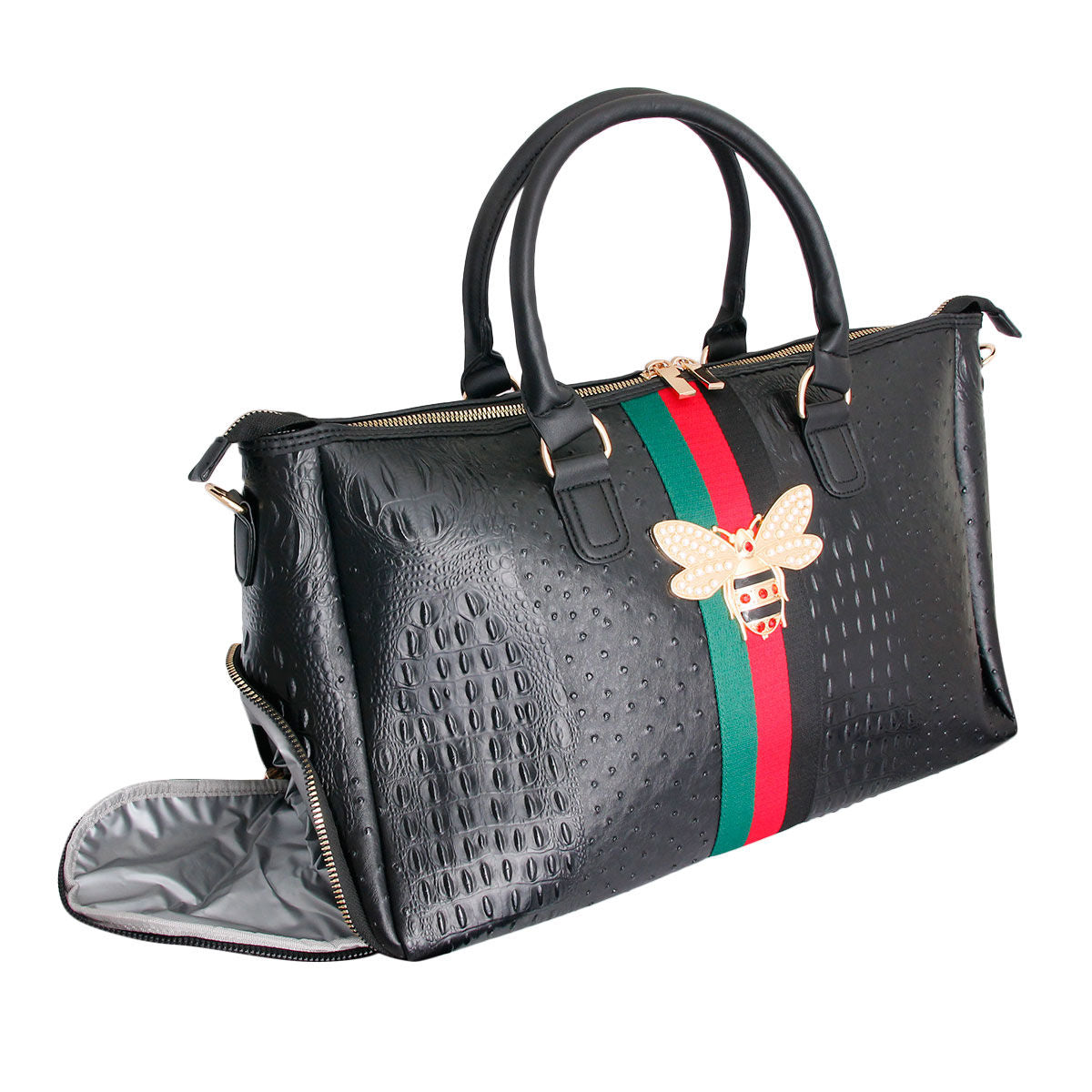 Designer Stripe Black Weekender