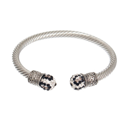 Leopard Rhinestone Cable Bangle