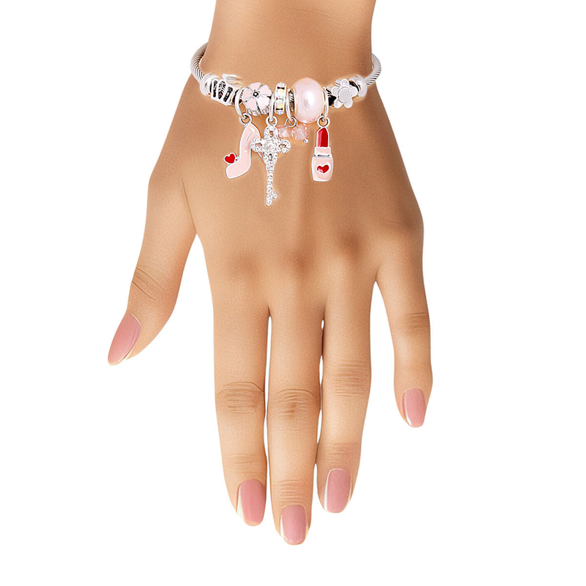 Pink Fit for a Queen Cable Bangle