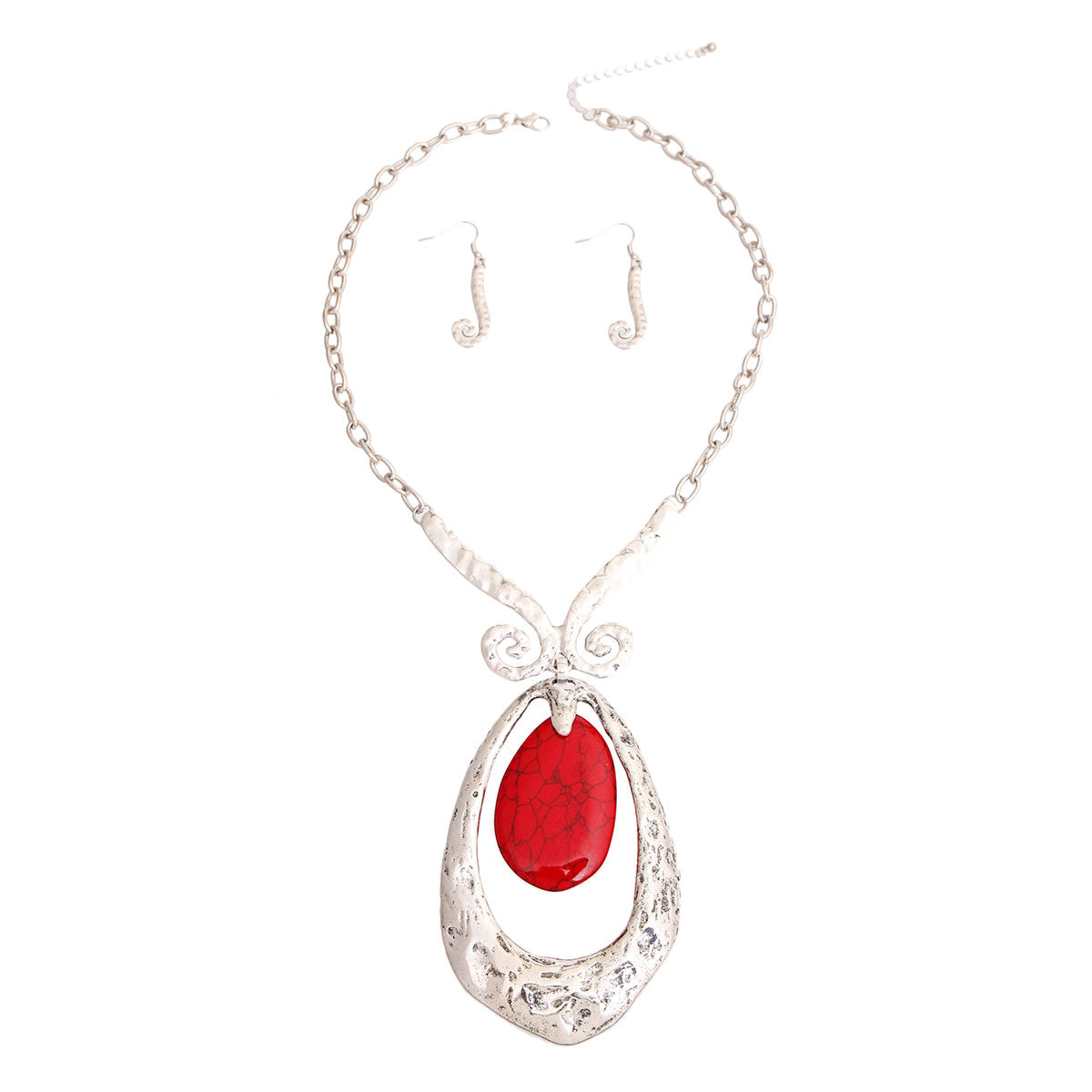 Large Teardrop Cracked Coral Set