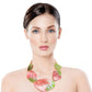 Pink Green Dipped Necklace Set