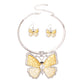 Rigid Metal Yellow Butterfly Necklace