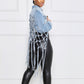 2XL Knotted Fringe Denim Jacket