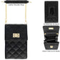Black Quilted Cellphone Crossbody