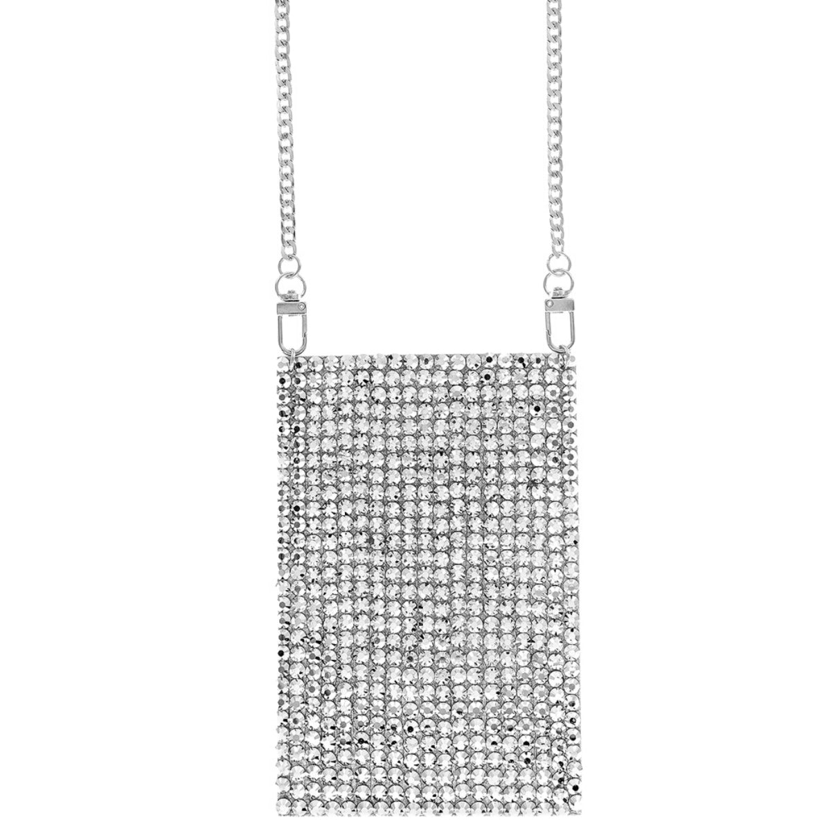 Silver Rhinestone Cellphone Pocket
